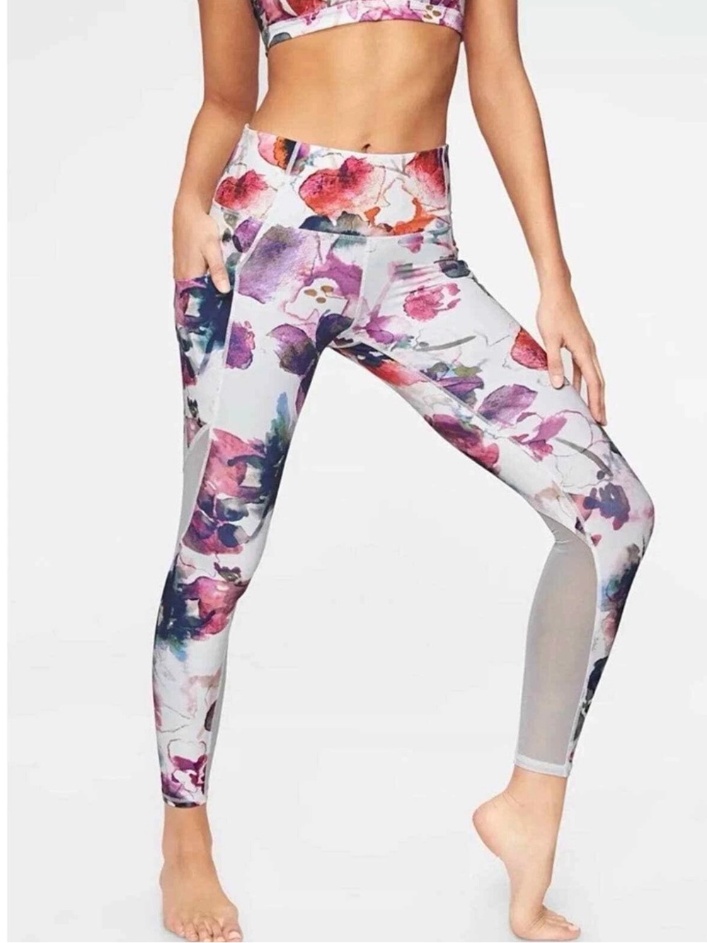 Athleta Floral Mudra 7/8 Tight